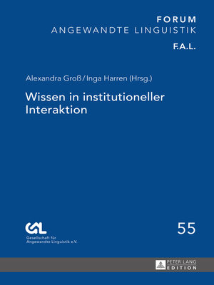 cover image of Wissen in institutioneller Interaktion